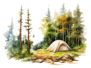 Canvas Print - PNG Outdoors camping nature tent.