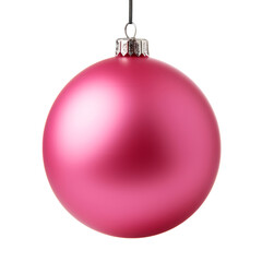 Wall Mural - pink christmas ball isolated on transparent background cutout
