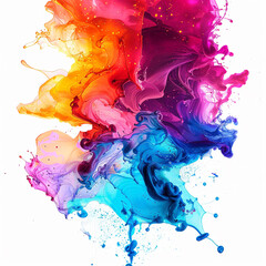 Wall Mural - abstract colorful vibrant painting splash ink art bright creativity fluid watercolor modern design explosion vivid dynamic texture gradient pattern swirls 