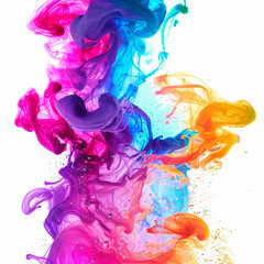 Wall Mural - abstract colors ink splash vibrant purple pink blue orange fluid art paint motion swirl bright creativity texture design gradient modern colorful background 