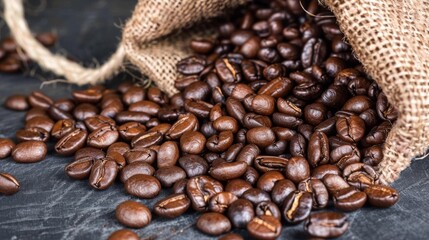 Sticker - freshly roasted coffee beans in a bag