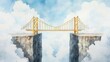 © Bantita - Golden bridge crossing a deep chasm, symbolizing the leap from financial dependence to freedom and success