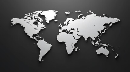 3D World Map on Black Background: Another version of a 3D world map on a black background, focusing on global visualization.