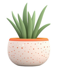 Wall Mural - PNG Plant aloe vase white background.