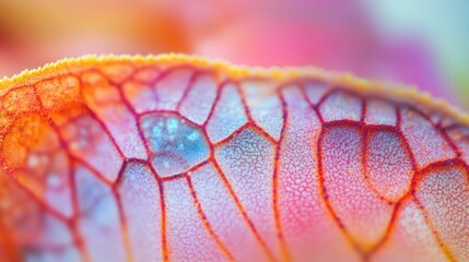 Wall Mural - Close-up of a Flower Petal's Intricate Veins and Texture