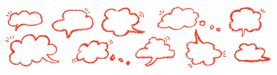 Wall Mural - set of speech bubbles in the form of clouds sky. comic frame templates for dialogues. collection of 