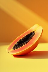 Wall Mural - A simple papaya, solid in color and pattern on a solid background