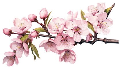 Wall Mural - PNG Blossom flower cherry plant transparent background