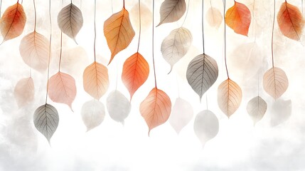 Sticker - A Delicate Arrangement of Translucent Autumn Leaves