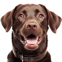 Poster - Labrador retriever dog closeup on transparent background