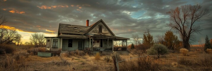 Poster - A Desolate and Eerie Forsaken Home