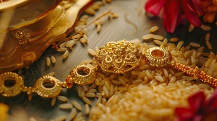 Indian festival celebrating love between siblings with Rakhi and rice.