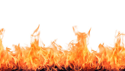 Wall Mural - fire flames isolated on transparent background cutout