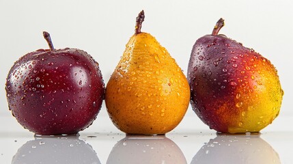 Sticker - Three Juicy Fruits: An Apple and Two Pears