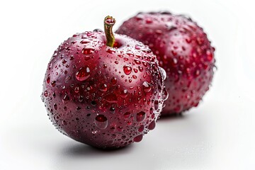 Wall Mural - Fresh Plums with Water Drops