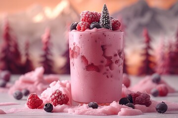 Sticker - Berry Smoothie in Winter Wonderland