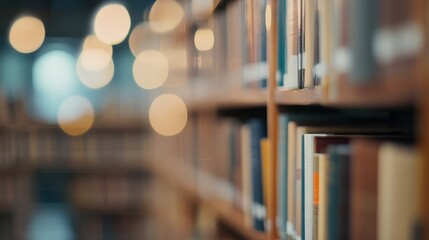 Poster - Bookshelf in a Library