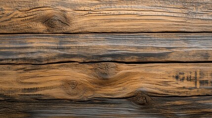 Old wooden empty board texture background surface copy space for design. An old, weathered wooden surface with distinct grain patterns and knots, warm brown tones, rustic texture, wood table, distress