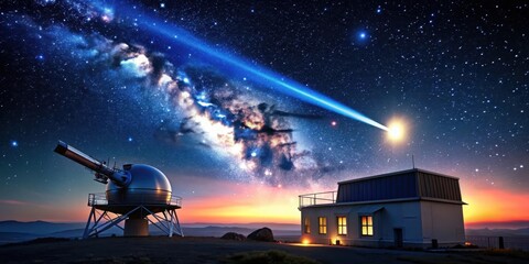 Wall Mural - Comet observatory capturing the movements of shooting stars and comets, space, astronomy, observatory, celestial