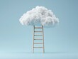 © Kanisorn - A ladder ascending through fluffy clouds, representing the journey to business prosperity, 3D rendering.
