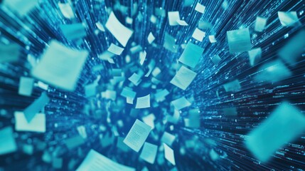 Abstract Blue Digital Data Flow