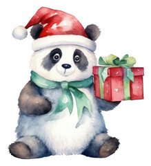 Wall Mural - png christmas characterized panda holiday cute toy.
