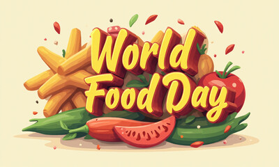 a poster with a picture of a world food with the words world food written on it