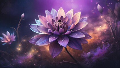 Wall Mural - purple lotus flower