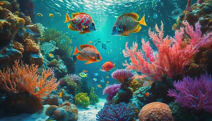 Canvas Print - tropical coral reef