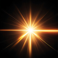 Flare light, effects sunlight, lens flare, light leaks, warm sun rays light effects, overlays or golden flare isolated on black background. effect, sunlight, ray, glow, bright, shine, sun. ai