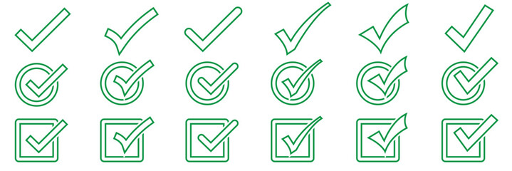 Wall Mural - check mark icon. check mark vector icon. checkmark vector illustration. vector symbols set checkmark