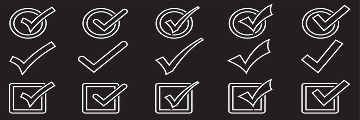 Wall Mural - check mark icon. check mark vector icon. checkmark vector illustration. vector symbols set checkmark