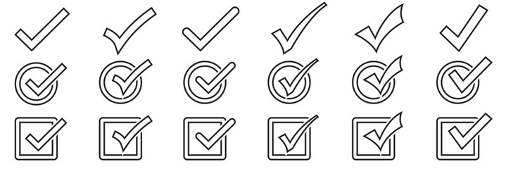 Wall Mural - check mark icon. check mark vector icon. checkmark vector illustration. vector symbols set checkmark