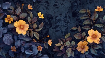 Flowers on Dark Colored Background