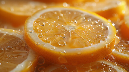 Wall Mural - Cut lemon slices close-up you want