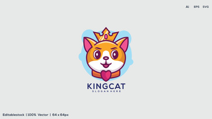 Wall Mural - A Modern and unique king cat logo