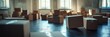 © Mickey - Cardboard Boxes In A Large Room - Stock Photo - The image features a large room filled with cardboard boxes. The boxes are arranged in a haphazard manner, suggesting that the room is being used for st