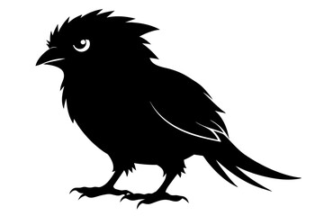 Tawny frogmouth silhouette black color vector art illustration 