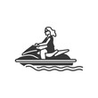 © NikahGeh - Silhouette of a Person Riding a Jet Ski on Water