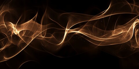 Abstract Brown Smoke on Black Background: Elegant Lighting Effect for Creative Marketing. Minimalist Composition with Copy Space, Stylish Gradient Texture. Perfect for UI Web Design, Posters, 4K Wallp