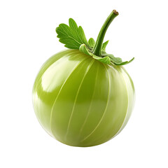 Vibrant Green Gooseberry on Plain White background transparent png 