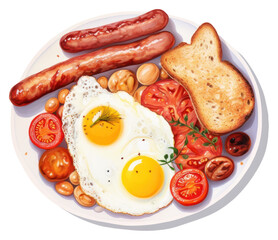 Sticker - PNG Breakfast food egg white background.