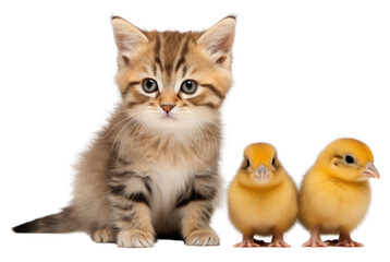 Poster - PNG Kitten animal mammal bird transparent background