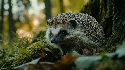 Poster - hedgehog in forest