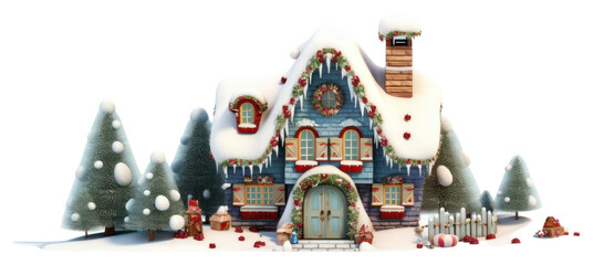 Canvas Print - PNG Christmas confectionery architecture gingerbread.