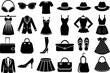 © Deecurve - Fashion & Accessories related concept such as Dress, high heels, hat, sunglasses & many more editable stroke outline icons isolated on white background flat vector illustration