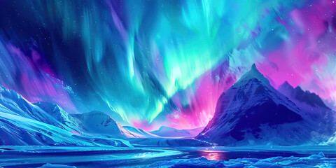 multi-colored northern lights in the clouds