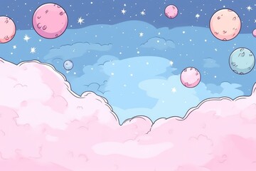 Wall Mural - pastel space clouds - dreamy galaxy art