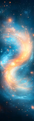 Wall Mural - a blue and orange spiral galaxy with a lot of stars