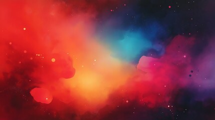 Canvas Print - Abstract background with vibrant red, orange, blue, and pink colors reminiscent of a cosmic nebula.